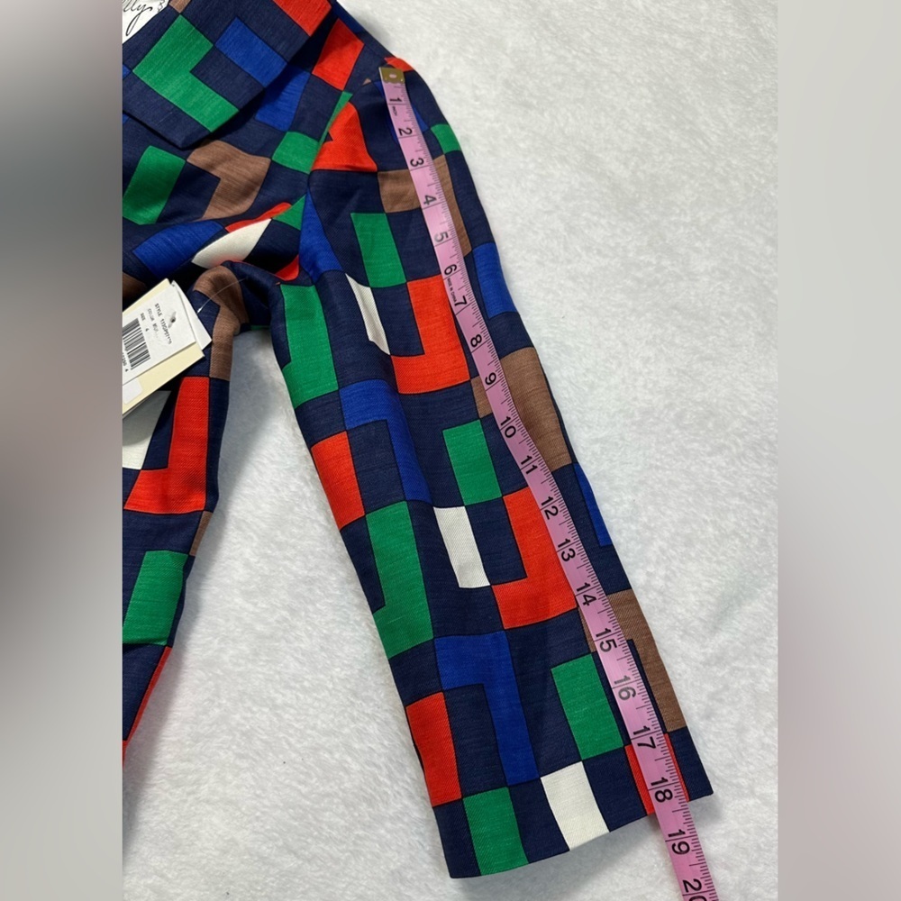 Milly of New York Silk Blend Colorful Block Pattern Trench Coat/Dress - Picture 10 of 16